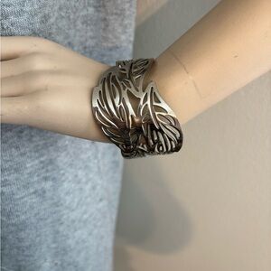 Silver Leaf Cuff Bracelet